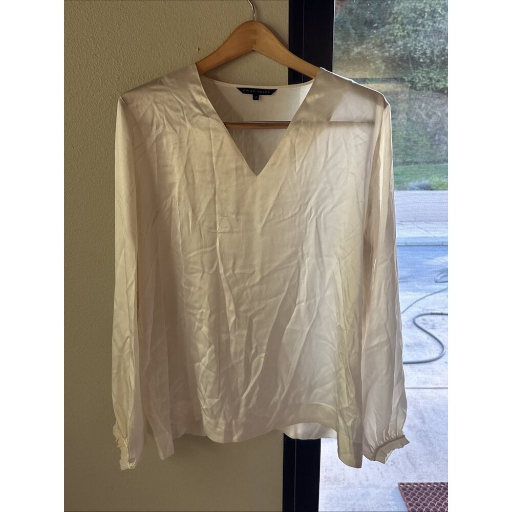 Brian Dales Size 46 Women’s V Neck Long Sleeve 96% Cotton 4% Elastan Italy Made